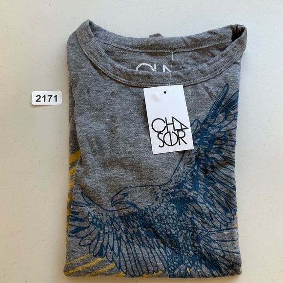 Chaser Tops Womens Medium Triblend Short Sleeve Basic Slim Tee Streaky Gray New - Picture 7 of 7